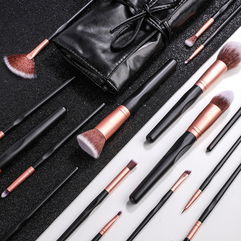 Rose Gold Glam Brush Set - 16pcs