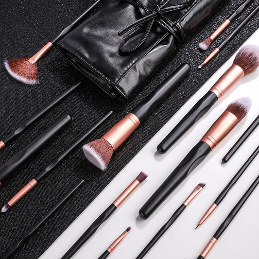 Rose Gold Glam Brush Set - 16pcs