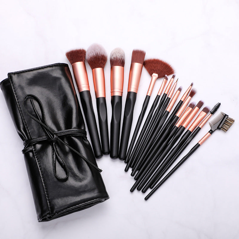 Rose Gold Glam Brush Set - 16pcs