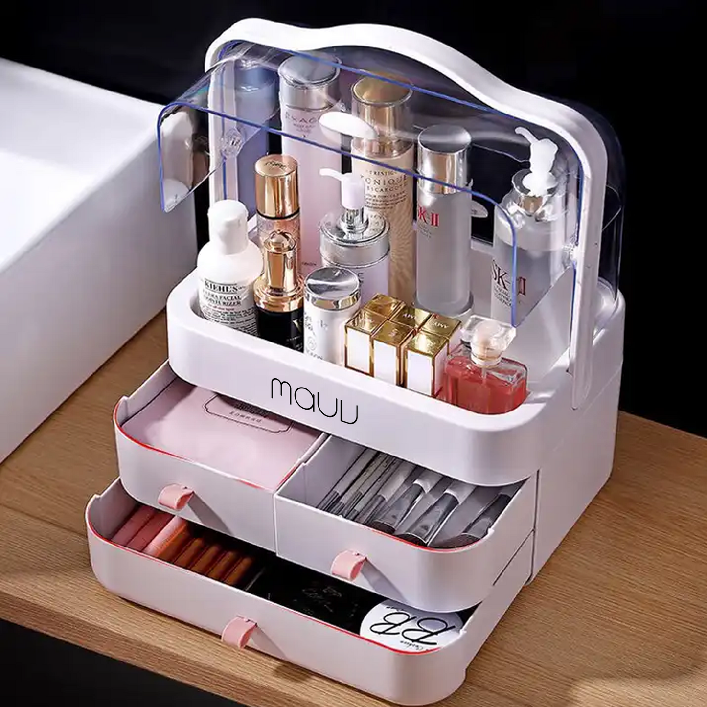 Caddy Style Makeup Organizer with Transparent Cover