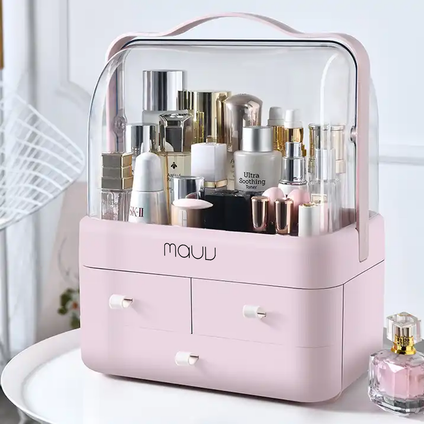 Caddy Style Makeup Organizer with Transparent Cover