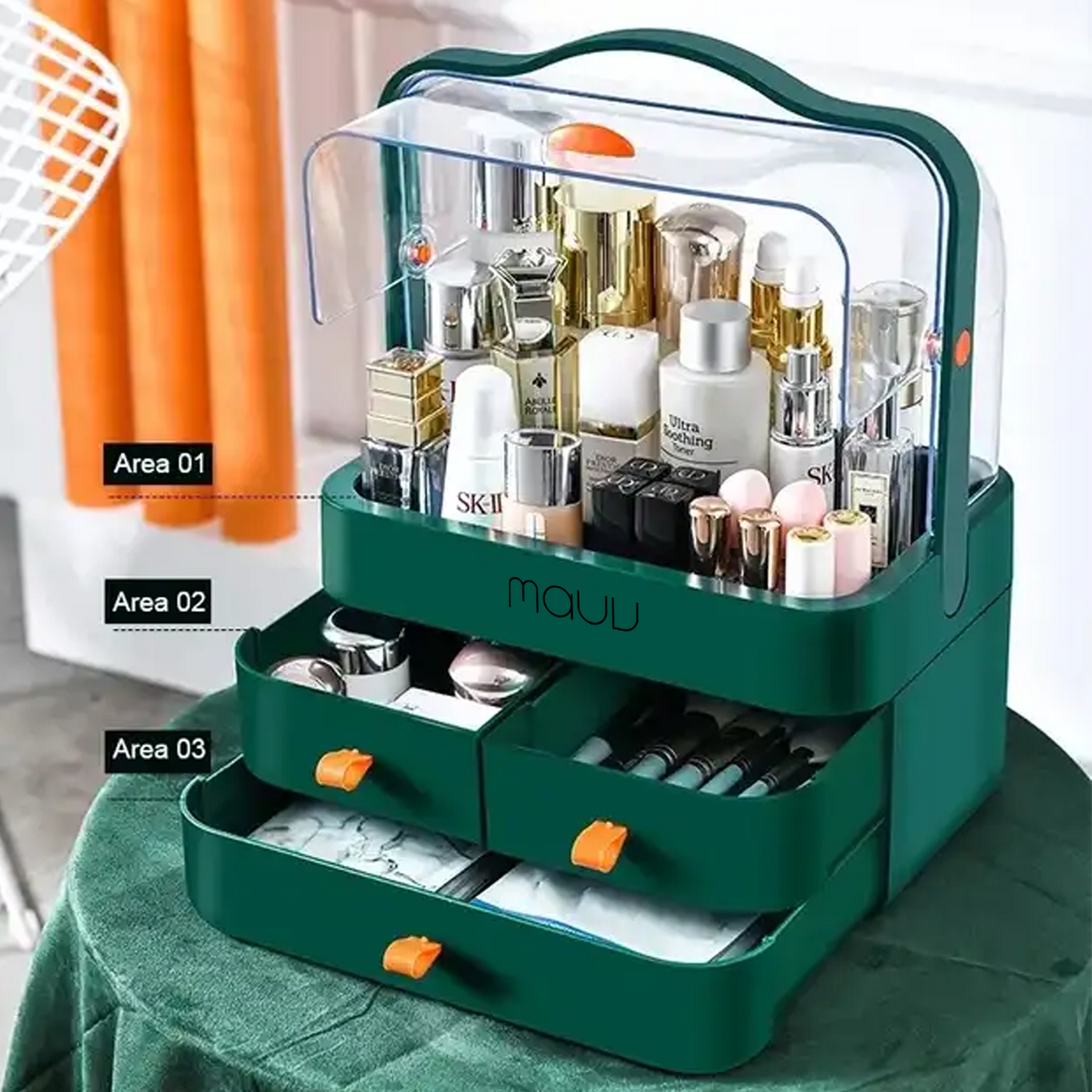 Caddy Style Makeup Organizer with Transparent Cover