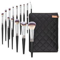 Classic Makeup Brushes Set with a Quilted Bag